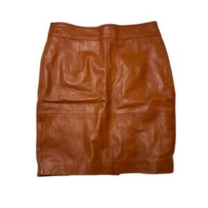 Leathercult Brown Leather Skirt - Size Medium